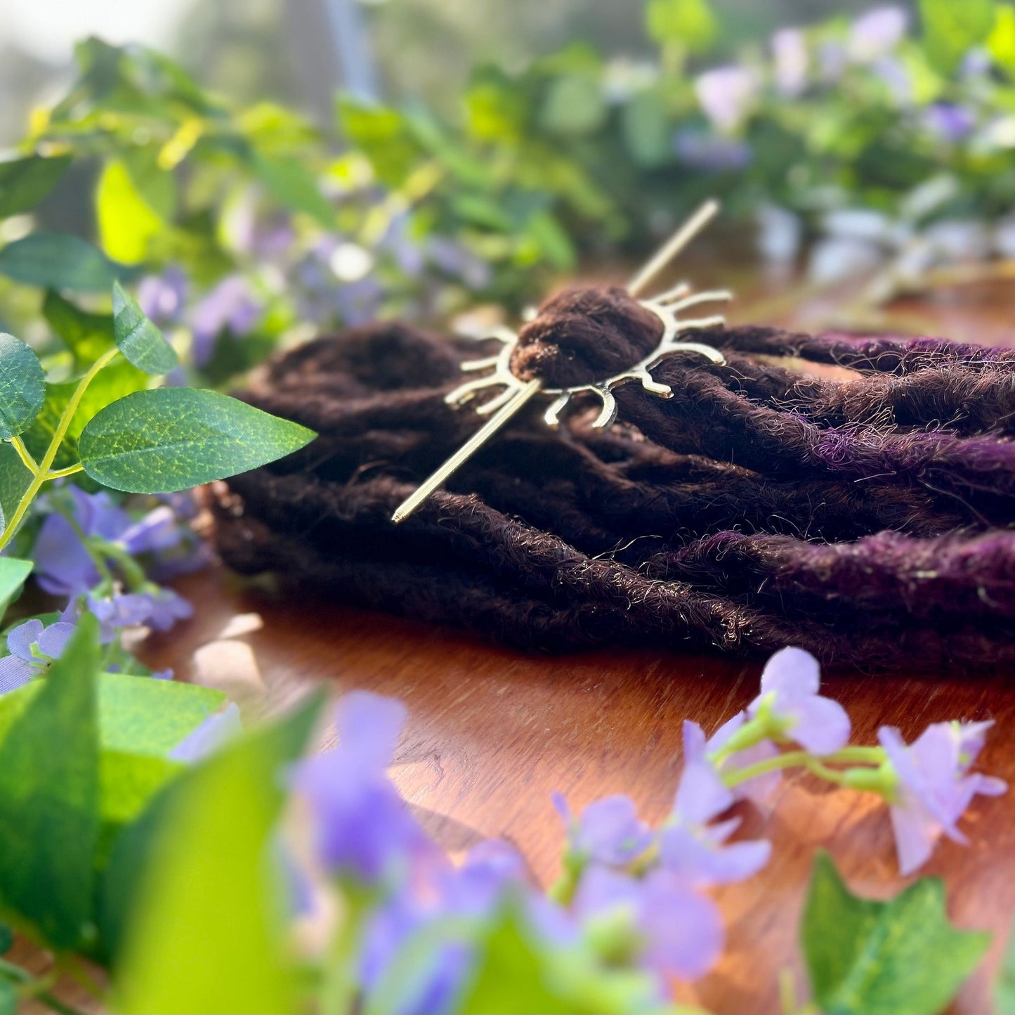 Set of 10 - Plum Brown Dreadlock Extensions