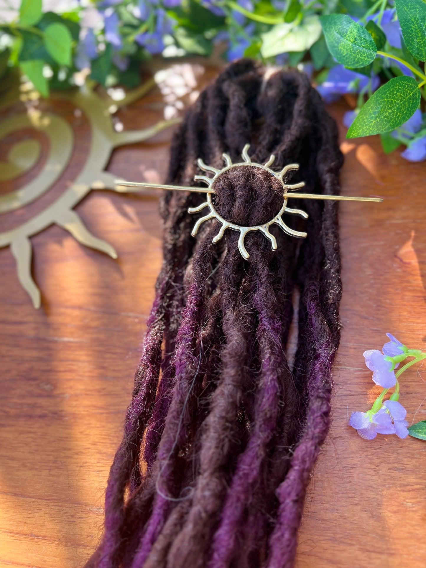 Set of 10 - Plum Brown Dreadlock Extensions