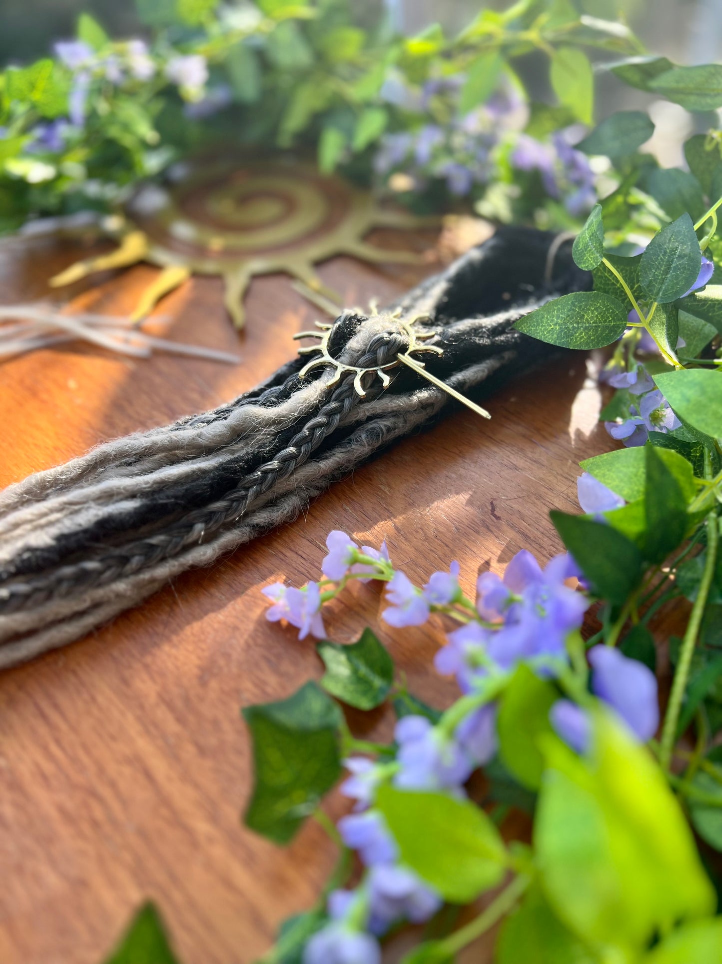 Set of 10 - Black Grey Dreadlock Extensions