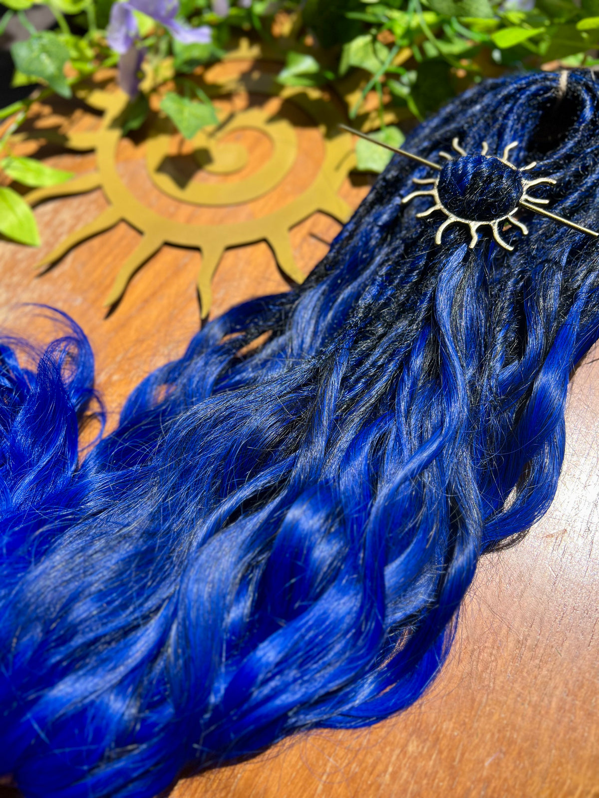 Set of 10 - Brushable Blue Synthetic Dreadlock Extension Set