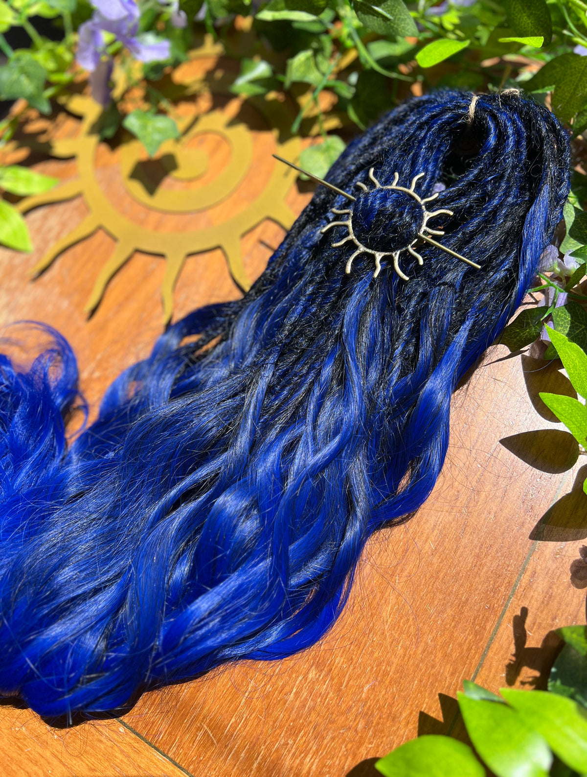 Set of 10 - Brushable Blue Synthetic Dreadlock Extension Set