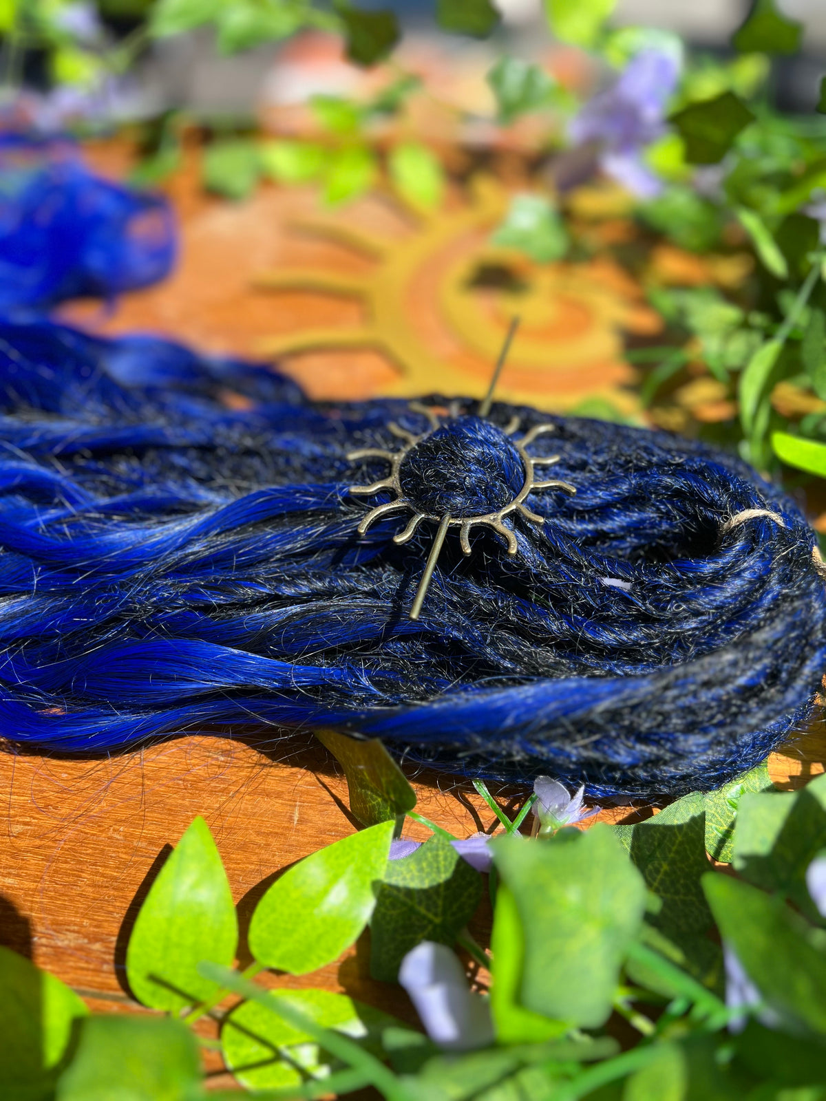 Set of 10 - Brushable Blue Synthetic Dreadlock Extension Set