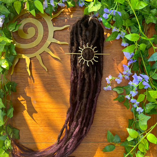 Set of 10 - Plum Brown Dreadlock Extensions