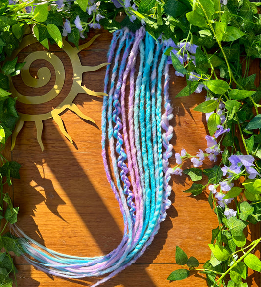 Set of 10 - Soft Pastel Dreadlock Extensions