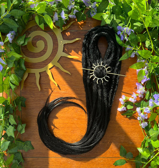 Set of 10 - Black Dreadlock Extensions